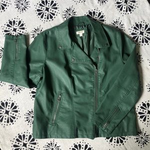 Style and Co Green Faux Leather Jacket